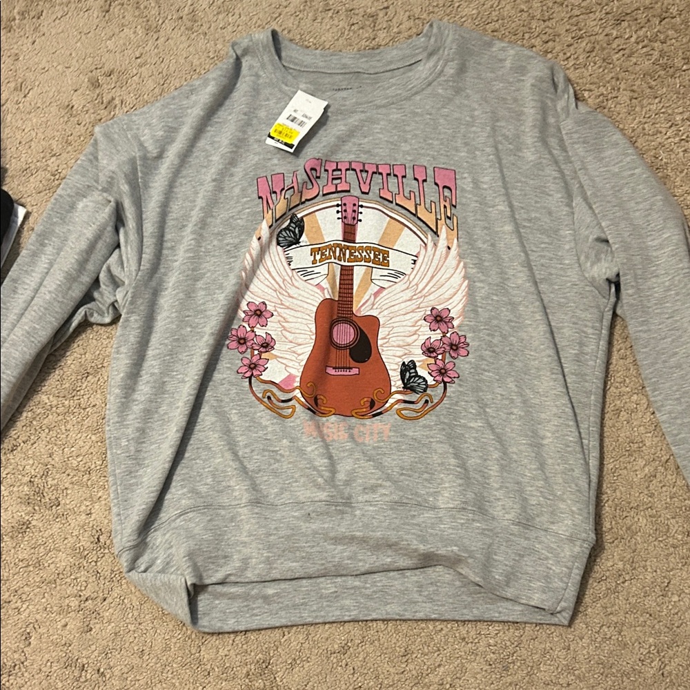 Kohl's Gray Nashville Guitar Kids Sweatshirt